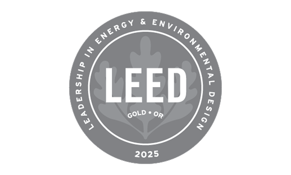 LEED Gold badge from 2025